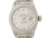 W番 1994年頃製造 ROLEX ロレックス レディース オートマチック デイトジャスト26 69174G シルバー10PD文字盤 K18WG/SS【472】HK