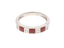 JEWELRY　ジュエリー　 リング　PT900　サイズ#10.5  　コーラル/ダイヤモンド0.17 CT  　重さ3.7g  　【472】YN