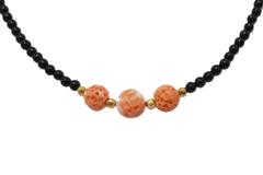 JEWELRY ノンブランドジュエリー ネックレス K18 ゴールド 珊瑚 コーラル カラーストーン【460】2147400282860