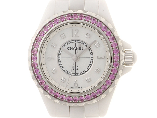 CHANEL シャネル H3243 J12・ピンクサファイアベゼル・8PD