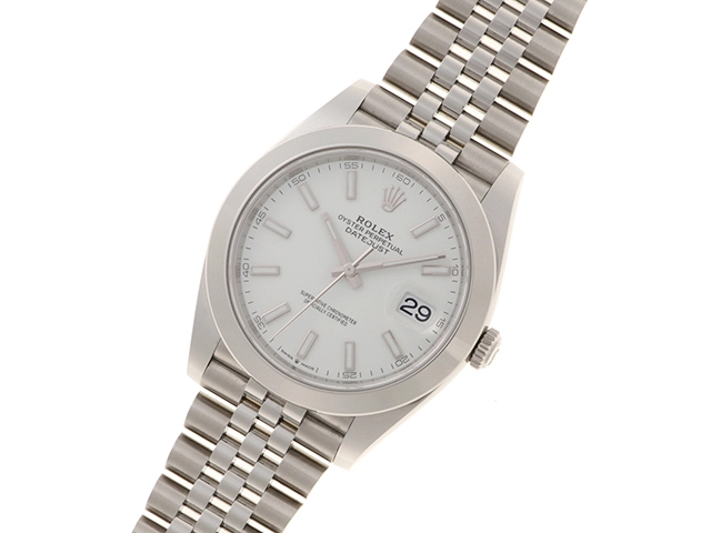 2024年正規保証有　ROLEX　ロレックス　デイトジャスト41　126300　ステンレススチール　ジュビリーブレス　ホワイト文字盤　自動巻き　メンズ　腕時計　C