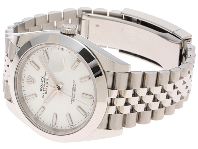 2024年正規保証有　ROLEX　ロレックス　デイトジャスト41　126300　ステンレススチール　ジュビリーブレス　ホワイト文字盤　自動巻き　メンズ　腕時計　C