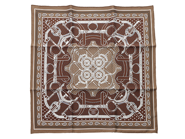 HERMES 55 Eperon d'Or スカーフ HERMES エルメス スカーフ カレ55 Eperon d'Or エトゥープ