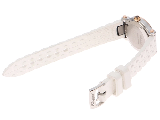 CHOPARD ショパール ハッピーハート ホワイトシェル イエローゴールド/ステンレス/ラバー 278590-6005 レディース クォーツ 2147400289777 【432】