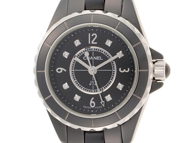CHANEL シャネル J12 H2369 黒文字盤 男女兼用 クオーツ ダイヤ