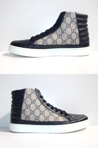 GUCCI グッチ ハイカットスニーカー メンズ6ハーフ 約25.5cmネイビー 