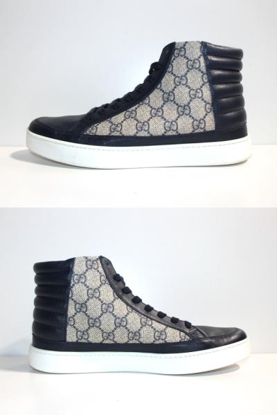 GUCCI グッチ ハイカットスニーカー メンズ6ハーフ 約25.5cmネイビー 