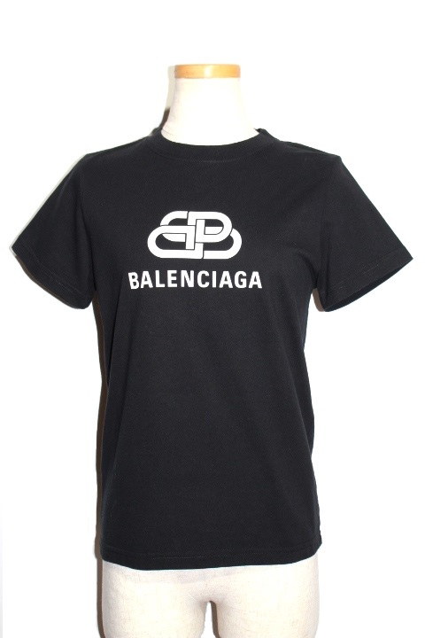 balenciaga バレンシアガ BBロゴ ロゴTシャツ コットン ブラック