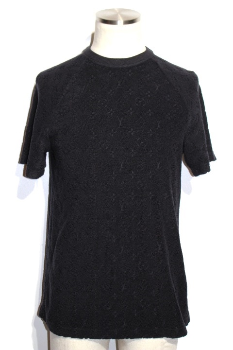 LOUIS VUITTON ルイヴィトン モノグラム タオリング Tシャツ メンズ XS ブラック シルク　コットン　【200】
