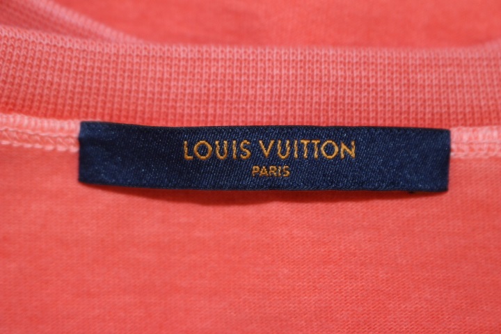 LOUIS VUITTON ルイヴィトン リフレティクティブ ロゴ オーバーサイズ Tシャツ メンズ XS オレンジ コットン 【200】 の