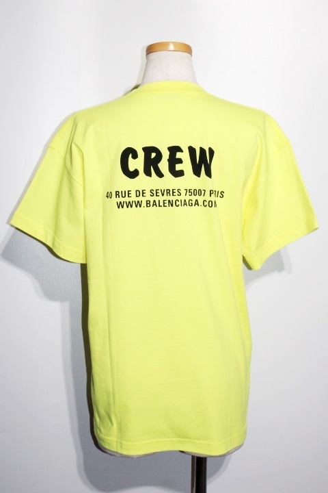 バレンシアガ　蛍光　黄色　イエロー　ロゴ　Tシャツ　レディース