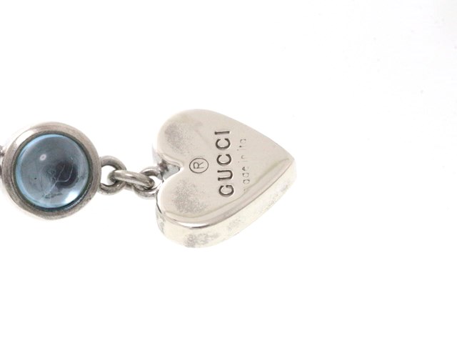 GUCCI ブルートパーズ シグネチャー シルバー トップJ256042 GUCCI グッチ 貴金属・宝石 ハートネックレス シルバー/ブルー