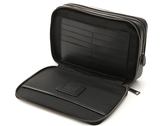 COACH コーチ セカンドバッグ クラッチバッグ ブラック カーフ【471