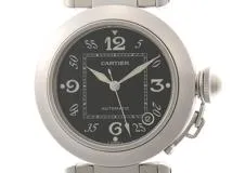 Cartier　カルティエ　パシャC　Ｗ31074M7　ボーイズ　オートマチック　ブラック文字盤　ステンレス　【430】2148103198236