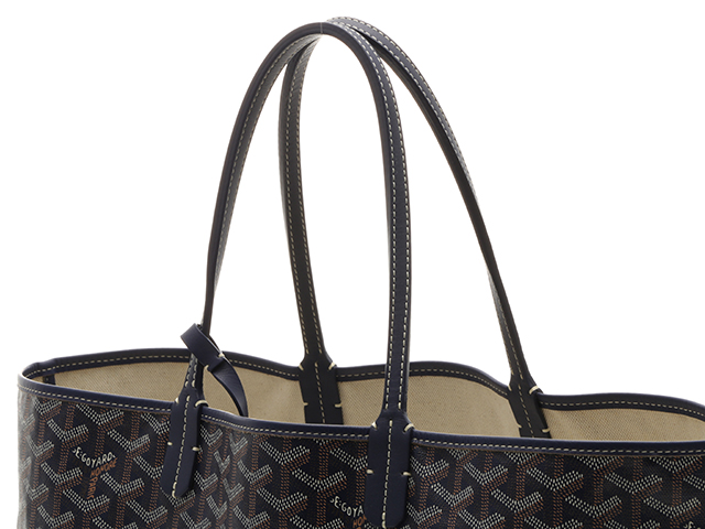 GOYARD ゴヤール サンルイPM ネイビー PVC バッグ トートバッグ 【431