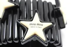 miu miu ミュウミュウ ブレスレット バングル 星 スター プラスチック ブラック/ホワイト 【431】
