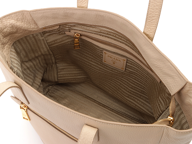 良品✨ プラダ トートバッグ レザー ベージュ 0HB 中古 プラダ トートバッグ レディース ブランド PRADA サフィアーノ