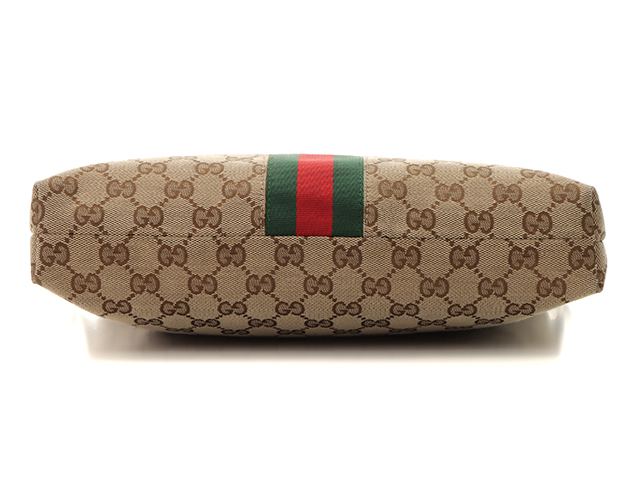 GUCCI グッチ ショルダーバッグ GGキャンバス ウェブライン レザー ベージュ ブラック 388926 【471】