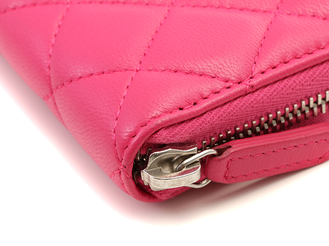 Chanel シャネル サイフ マトラッセ ラウンド長財布 ピンク ラムスキン 473 の購入なら 質 の大黒屋 公式