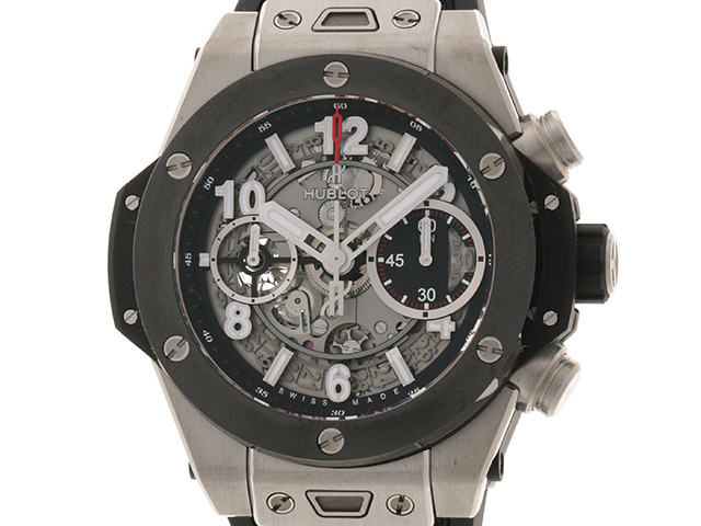 2020年　HUBLOT　ウブロ　441.NM.1170.RX　ビッグバン　ウニコ・チタンニウム・セラミック　ラバーベルト　スケルトン　 （2148103221439）【200】