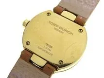 TORY BURCH　トリーバーチ　レディース　女性用腕時計　ゴールド　ブラウン　革ベルト　クオーツ　TRB4004　【474】