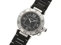 カルティエ Cartier パシャ シータイマー W31077U2 メンズ 腕時計 デイト ブラック 文字盤 オートマ 自動巻き Pasha Seatimer VLP 90196012