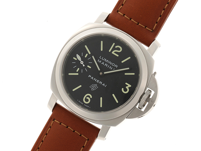 PANERAI パネライ ルミノール・マリーナ・ロゴ・アッチャイオ PAM01005 オートマチック 自動巻き ブラック SS ステンレス 革ベルト  100m防水 TM2【472】 の購入なら「質」の大黒屋（公式）