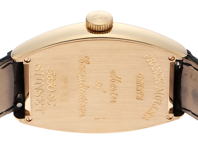FRANCK MULLER フランクミュラー　時計　サンセット　5850SC　シルバー文字盤　YG/革　男性用時計（2148103234019）【432】