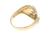 JEWELRY ノンブランドジュエリー デザイン リング 指輪 K18 ゴールド ルビー 0.58ct ダイヤモンド 0.23ct 13号 ソーティング付き 【460】