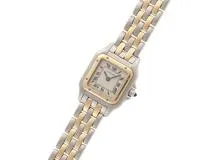 Cartier 時計 カルティエ 　パンテールSM　W25029B6　クオーツ　アイボリー文字盤　YG/SS　女性用時計【430】