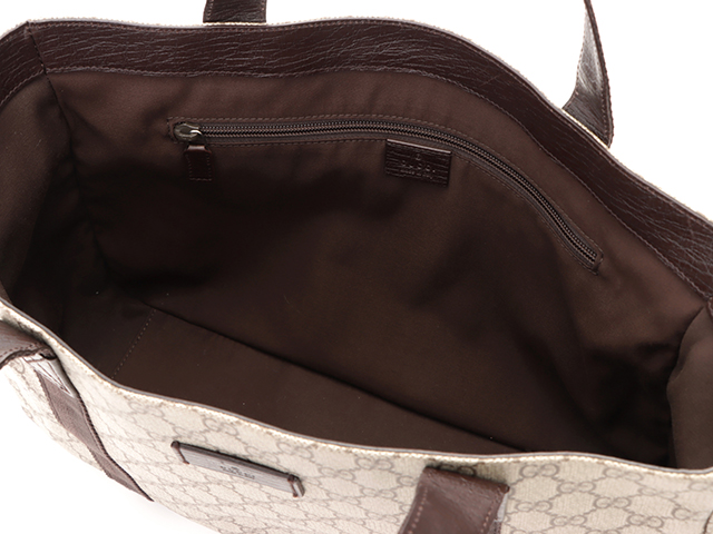 GUCCI グッチ GGトートバッグ ベージュ/ダークブラウン PVC（塩化