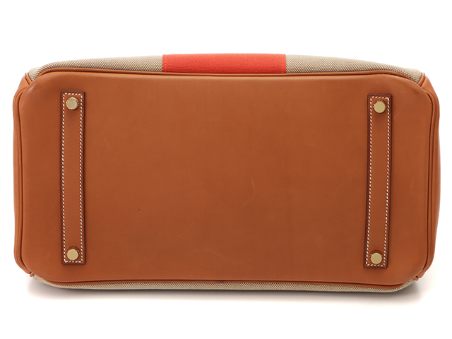 HERMES エルメス バーキン35 バレニア キャンバス ゴールド金具