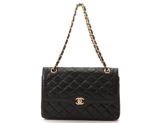 CHANEL シャネル パリ限定マトラッセｗフラップ チェーンショルダー ブラック ゴールド金具 シルバー金具 【471】  の購入なら「質」の大黒屋（公式）