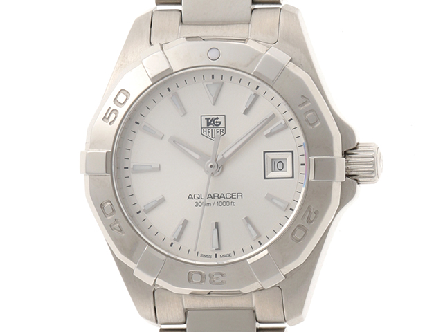 16年10月 Heuer タグホイヤー アクアレーサー Way1411 シルバー文字盤 ステンレススチール レディース 432 の購入なら 質 の大黒屋 公式