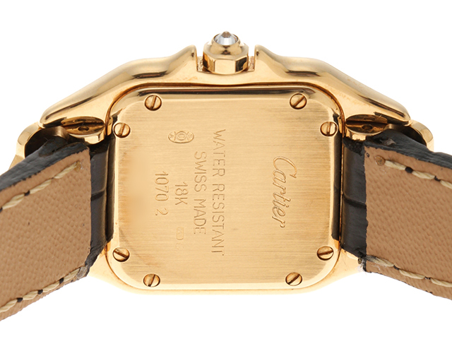 カルティエ Cartier ミニパンテール アールデコ 18Kゴールド 革ベルト