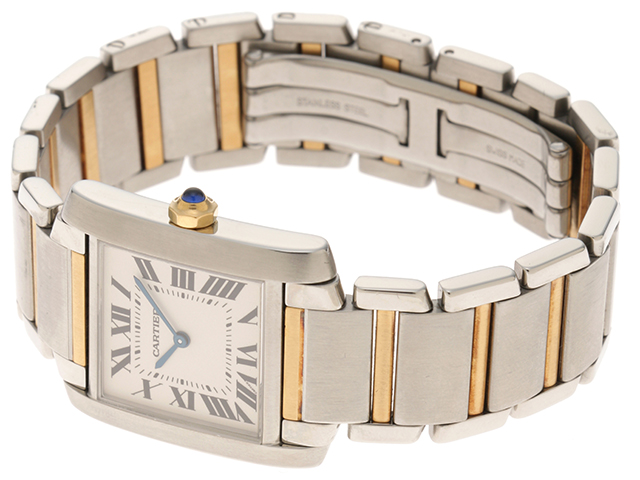 CARTIER カルティエ 時計 タンクフランセーズMM YG/SS K18イエロー