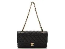 CHANEL シャネル マトラッセWフラップチェーンショルダー ブラック キャビアスキン ゴールド金具 【472】MY 2148103277719  の購入なら「質」の大黒屋（公式）