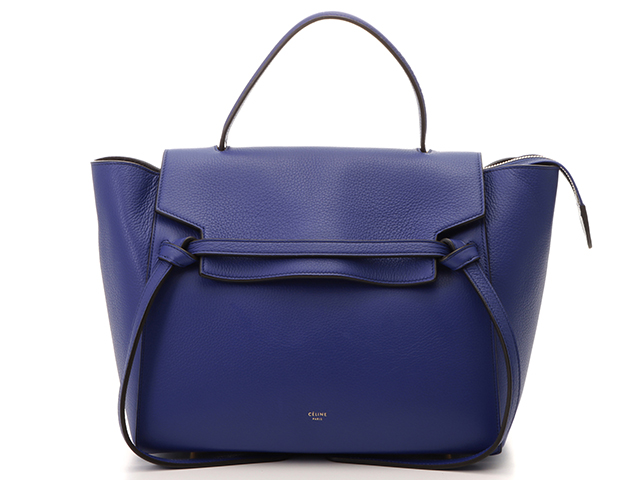 セリーヌ トートバッグ ハンドバッグ　ベルトバッグ　ミニサイズ　ブルー　青　ショ約２８センチショルダー紐
