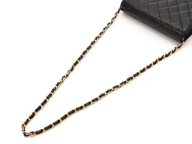 シャネル　ラムスキン　プッシュ　ロック　チェーン　ショルダーバッグ　ブラック CHANEL シャネル プッシュロックチェーンショルダー ブラック