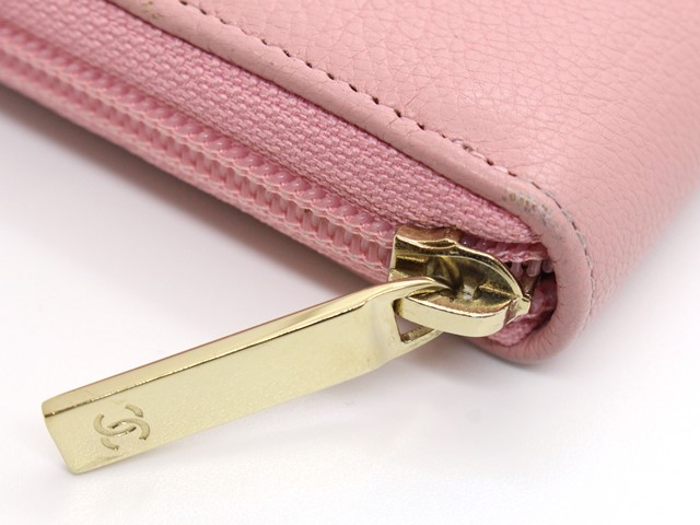 CHANEL シャネル ココマーク ダブルステッチ ジッピーウォレット