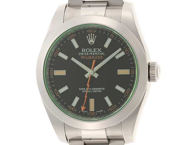 2019年3月並行 ROLEX ロレックス 時計 ミルガウス 116400GV グリーン文字盤 自動巻き SS メンズ時計 ステンレス SS  【434】 の購入なら「質」の大黒屋（公式）