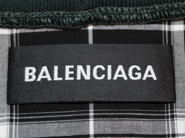 BALENCIAGA　バレンシアガ　ツインセット　デニム　チェックシャツ　557356 TAP20　メンズ38　ブルー　ブラック　コットン　2019年