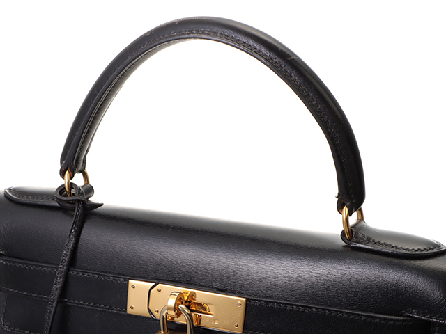 HERMES エルメス ケリー28 外縫い ボックスカーフ ブラック GP HERMES エルメス ケリー28 外縫い ボックスカーフ ブラック GP