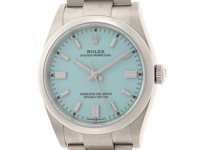 【2021年購入】ROLEX ロレックス　時計　オイスターパーペチュアル　126000　ターコイズ文字盤　ステンレススチール　オイパペ　男性用時計　 2148103303500【434】