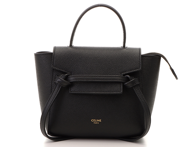 CELINE セリーヌ ベルトバッグ ピコ ブラック レザー 194263ZVA.38NO