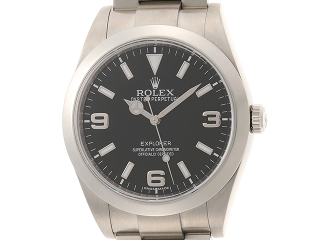 2014年10月並行ギャラ ROLEX ロレックス エクスプローラー１オートマチック 214270 ブラック文字盤 SS ステンレス クロマライト G番  369夜光無し サテンバックル 39mm Cal.3132 TM2【460】 の購入なら「質」の大黒屋（公式）