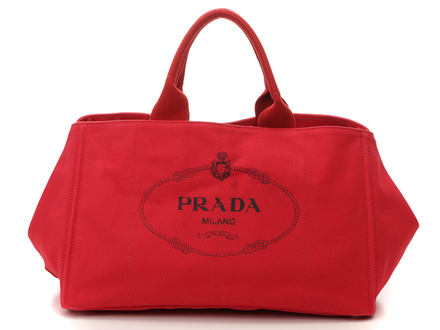 PRADA　ハンドバッグ　トートバッグ　マザーズバッグ　キャンバス　BN1872 　カナパ　赤　レッド　レディース【472】HF