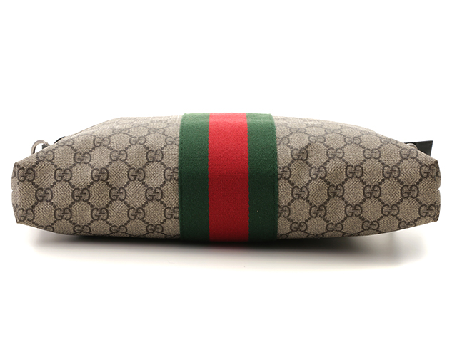 GUCCI GGスプリームショルダーバッグ ブラック ベージュ PVC