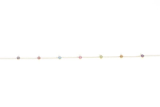Ponte Vecchio ポンテヴェキオ 貴金属･宝石 ミックスブレスレット K18イエローゴールド ダイヤモンド0.16カラット 2.1g 【473】