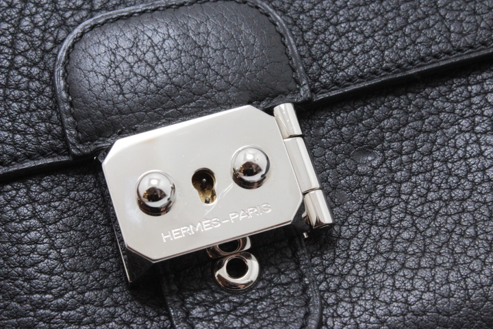 HERMES エルメス ポシェットジェット ブラック フィヨルド L刻印